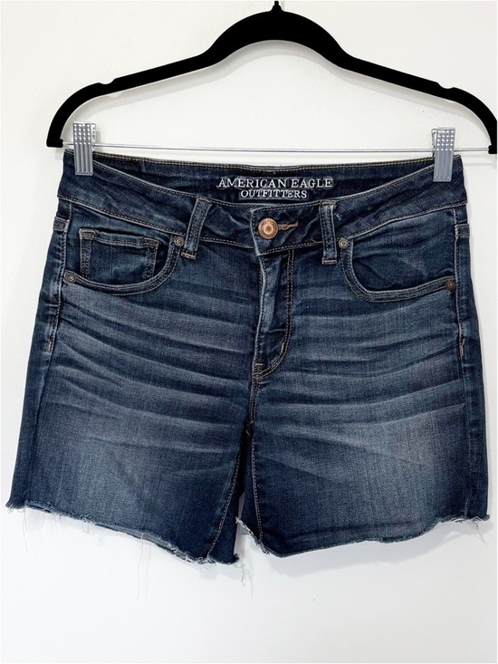 American Eagle Outfitters Pants - AMERICAN EAGLE OUTFITTERS Super Stretch MIDI Denim Jean Shorts Dark Wash 8